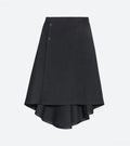 Asymmetric Button-Detail Midi Skirt