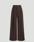 High-Waisted Pleated Wide-Leg Trousers
