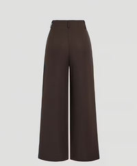 High-Waisted Pleated Wide-Leg Trousers