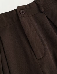 High-Waisted Pleated Wide-Leg Trousers